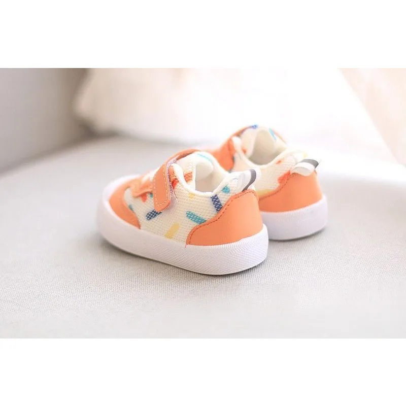 Baby Girls Boy Colourful Polka Dot Trainers For With Rubber Soles Non-slip Anti-bumping Toes Infant Toddler First Walkers