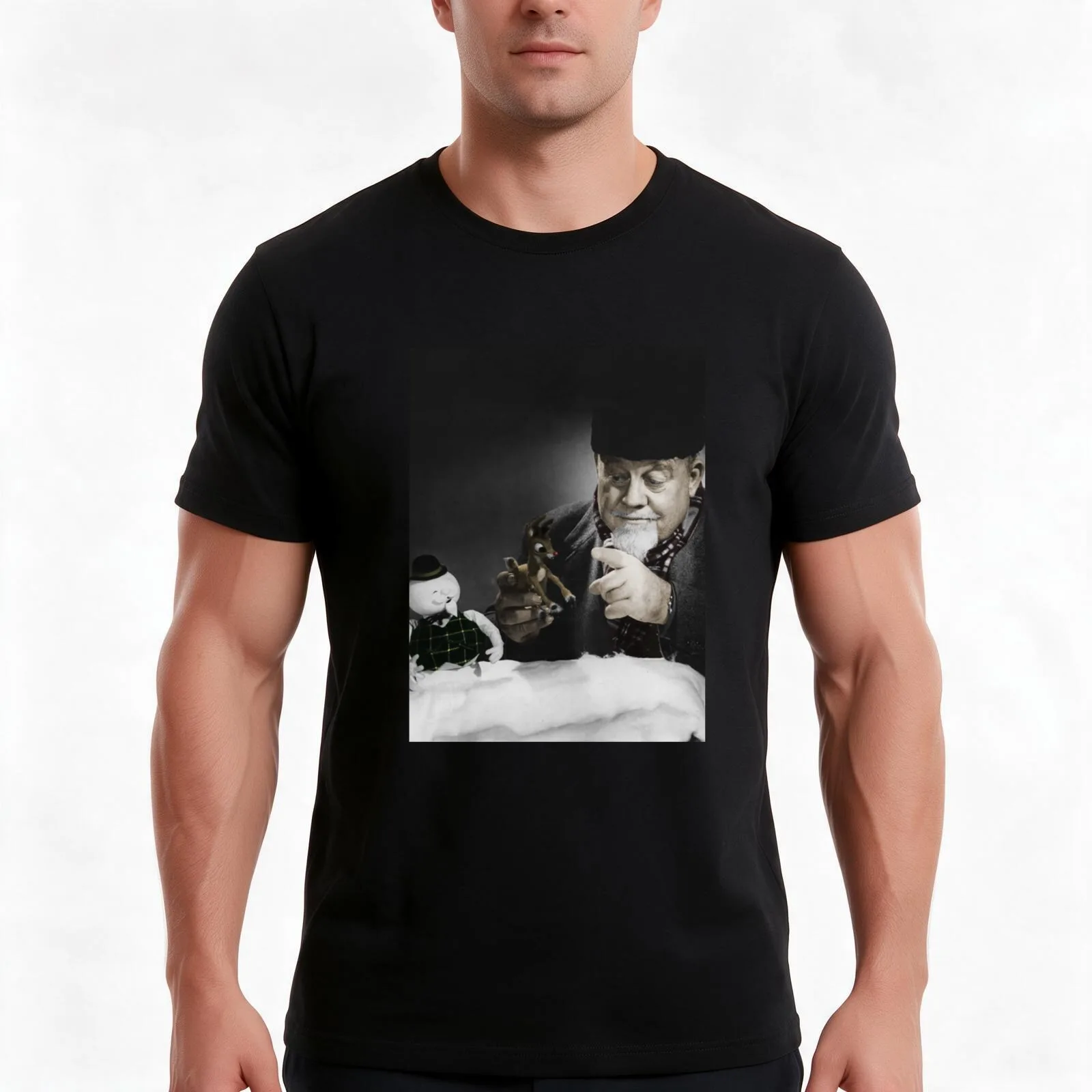 Burl Ives T-Shirt, Summer Casual Cotton Tee, Oversized Streetwear Tops, Vintage Graphic Print, Loose Fit Short Sleeve