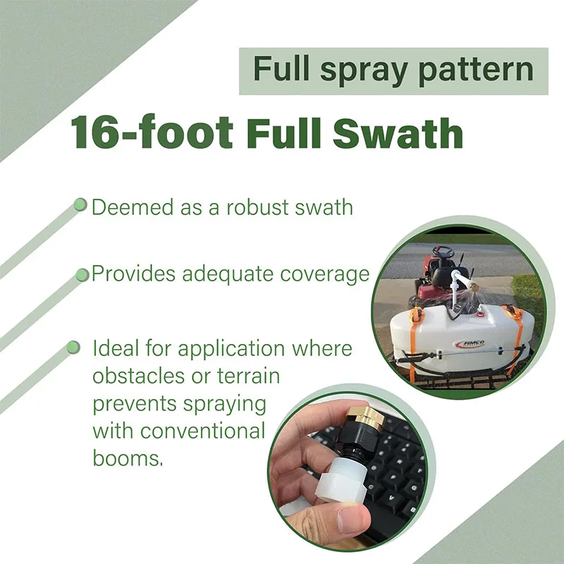 BN2BP125FWX-CS Boomless Nozzle Full Spray 16 ft Use with 2.0 GPM 12V pumps Fit for Most Branded Broadcast Sprayers & Boom Kits