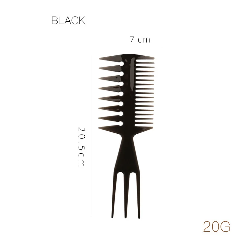 Multifunktionaler Trident-Haarkamm für Herren, aus robustem ABS-Kunststoff, geeignet für den Einsatz in Friseursalons und von Friseuren als Haaraccessoire. – Detail 4