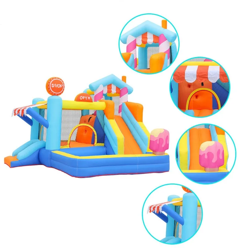 Inflatable Bounce House Slide Jumping bed with Ball Pit Air Blower for Kids open shop theme Trampoline Outdoor Park Amusement