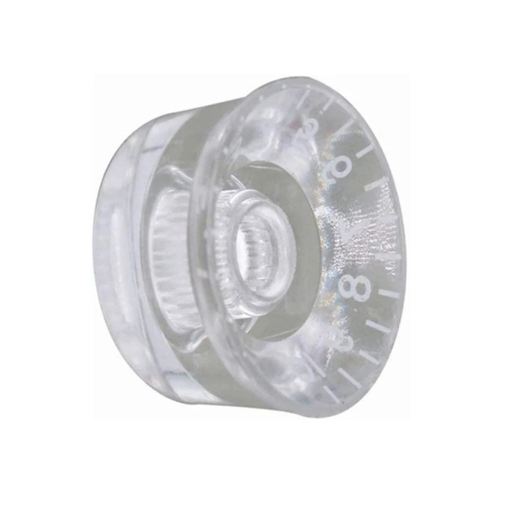 4pcs Guitar Volume Knobs Top Hat Knobs Speed Volume Tone Pedal Control Knobs for Electric Guitar Bass Transparent