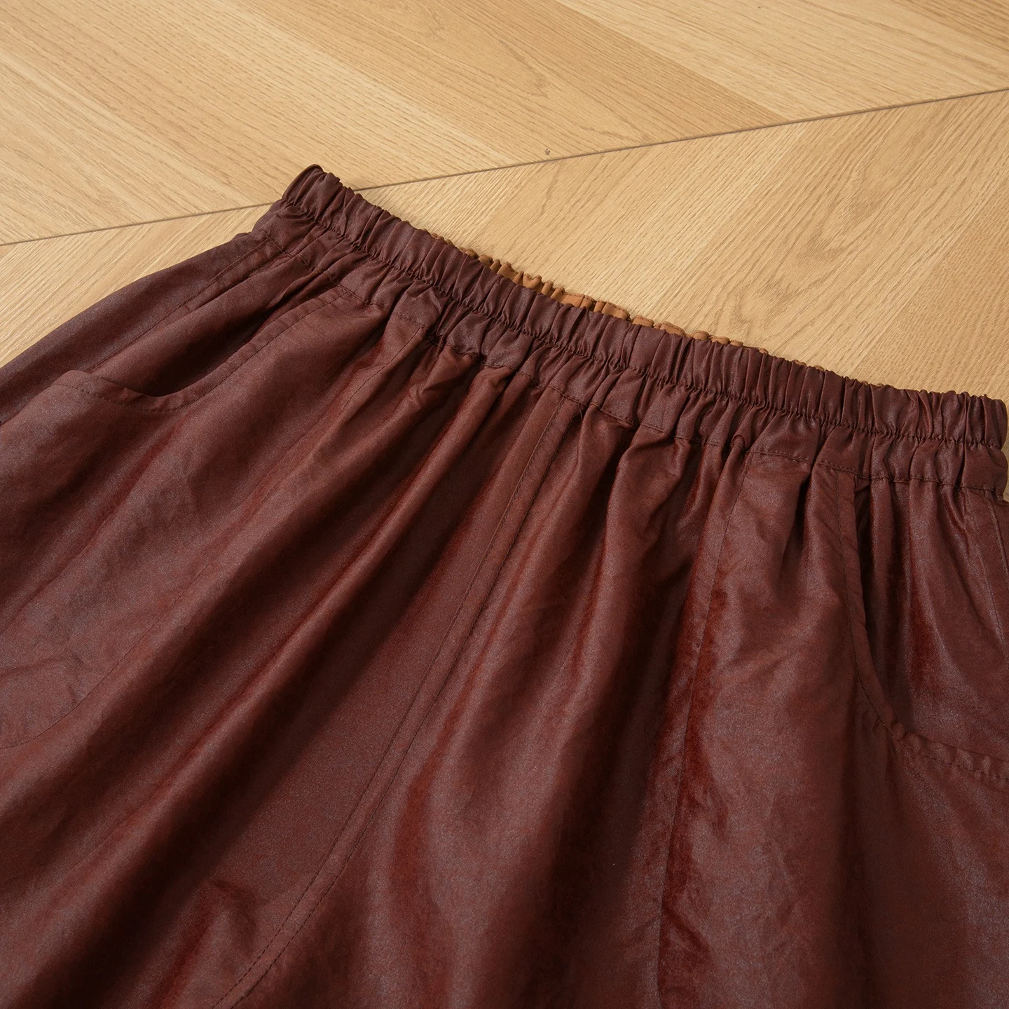 2025 Women's Fashion Early Autumn New 100% Natural Mulberry Silk Red Cloud Yarn Fragrant Cloud Yarn Retro Elastic Waist Pants