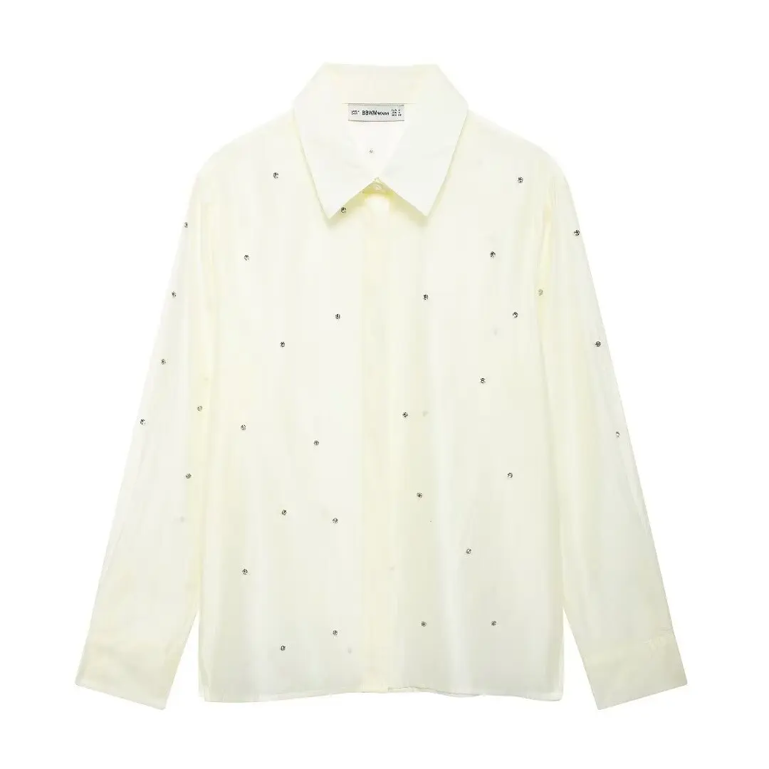 

European And American Style Autumn New Products Fashionable Casual Women's Clothing Street Style Jewelry Embroidery Shirts