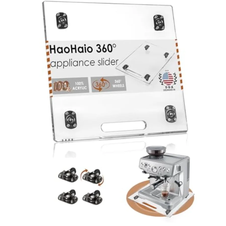 

Акрил 360° ° Слайдеры для сверхмощных приборов Glide для столешниц Компактный передвижной поднос без усиления для кофеварок K