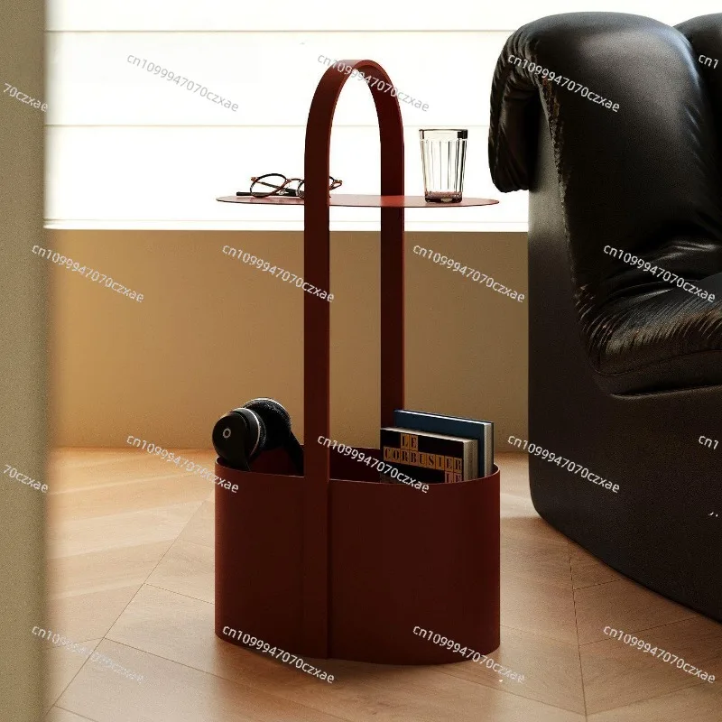 Italian Minimalist Side Table, Bauhaus Style Portable End Table, Creative Art Coffee Table with Storage for Living Room view 3