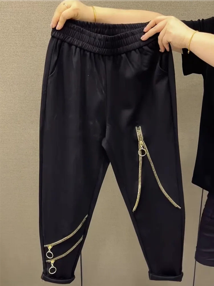 النسخة الكورية سستة تصميم الربط فضفاض هارون بانت المرأة موضة الشارع عالية الخصر تسع نقاط مستقيم الساق بنطلون