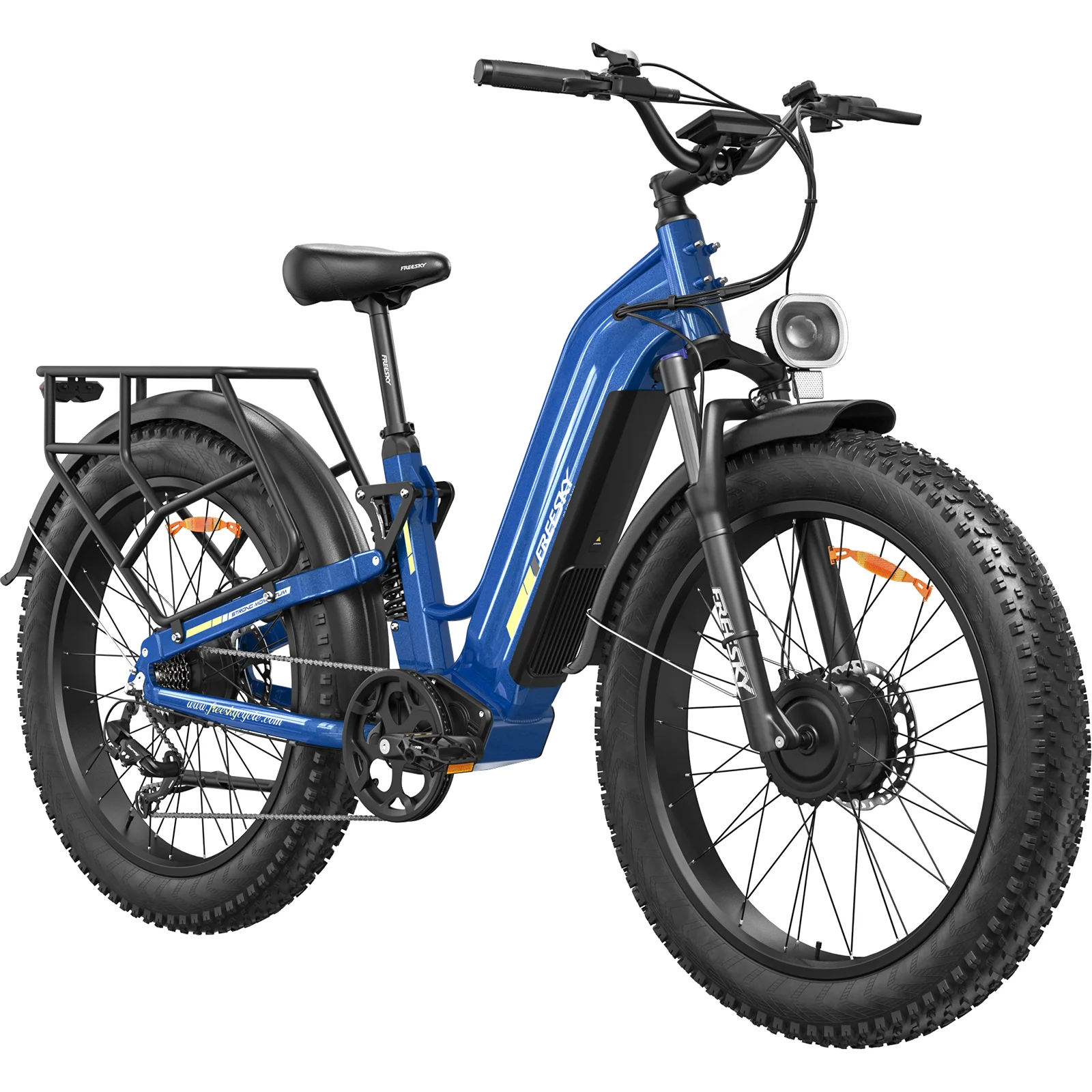 FREESKY 4000W 210Nm AI Dual Motor Electric Bike For Adults Ranger Air 105mile Long Range Ebikes,34MPH,Full suspension,26’fat tire,Step-thru,Mountain,hunting image 1