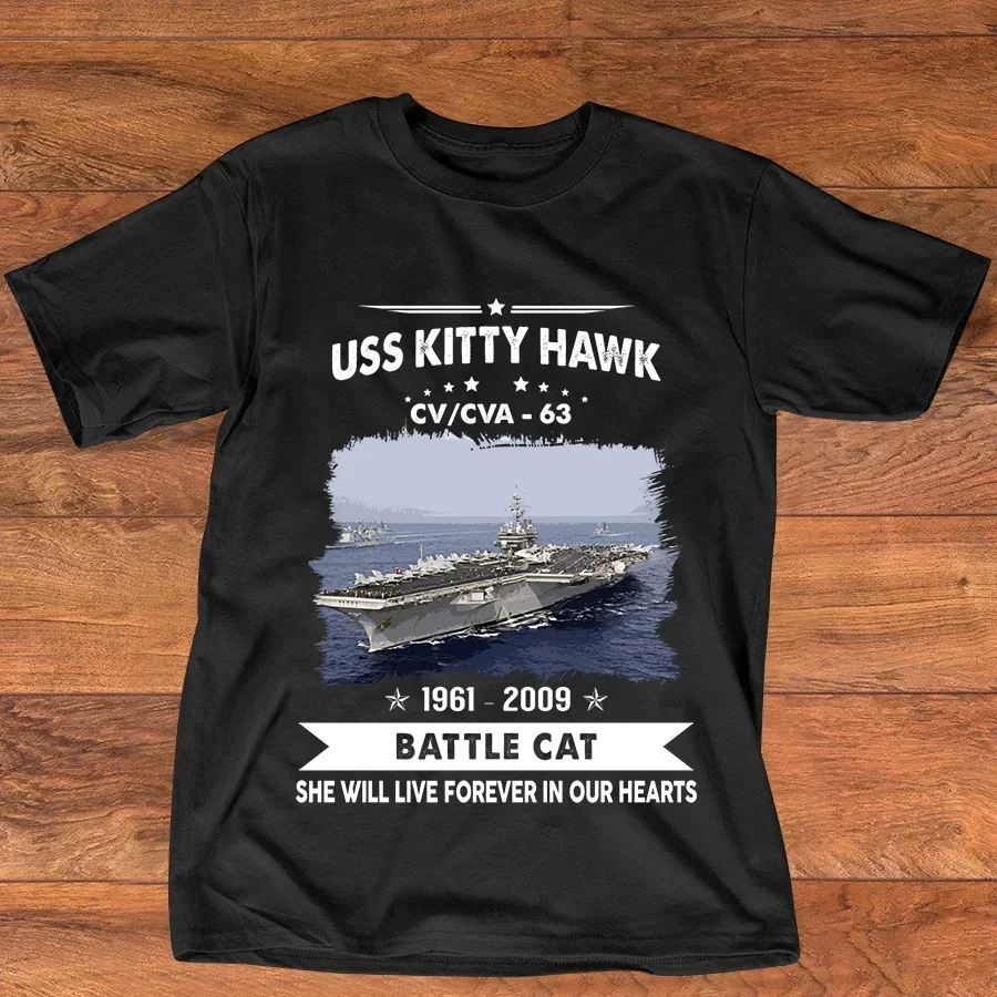 USS Kitty Hawk CV/CVA 63 Aircraft Carrier Naval Veteran T-Shirt 100% Cotton O-Neck Short Sleeve Casual Mens T-shirt Size S-3XL