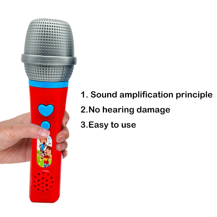 Kids Cartoon Simulated Singing Amplified Microphone Toys Small Host Fake Plastic Microphone Children\'s Puzzle Singing Toys