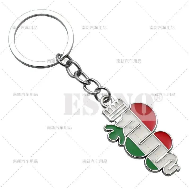 3D Metal Zinc Alloy Lucky Three-color Snake Logo Key Chain Key Ring for Alfa Romeo Giulia Giulietta Stelvio Mito Sportiva Mito