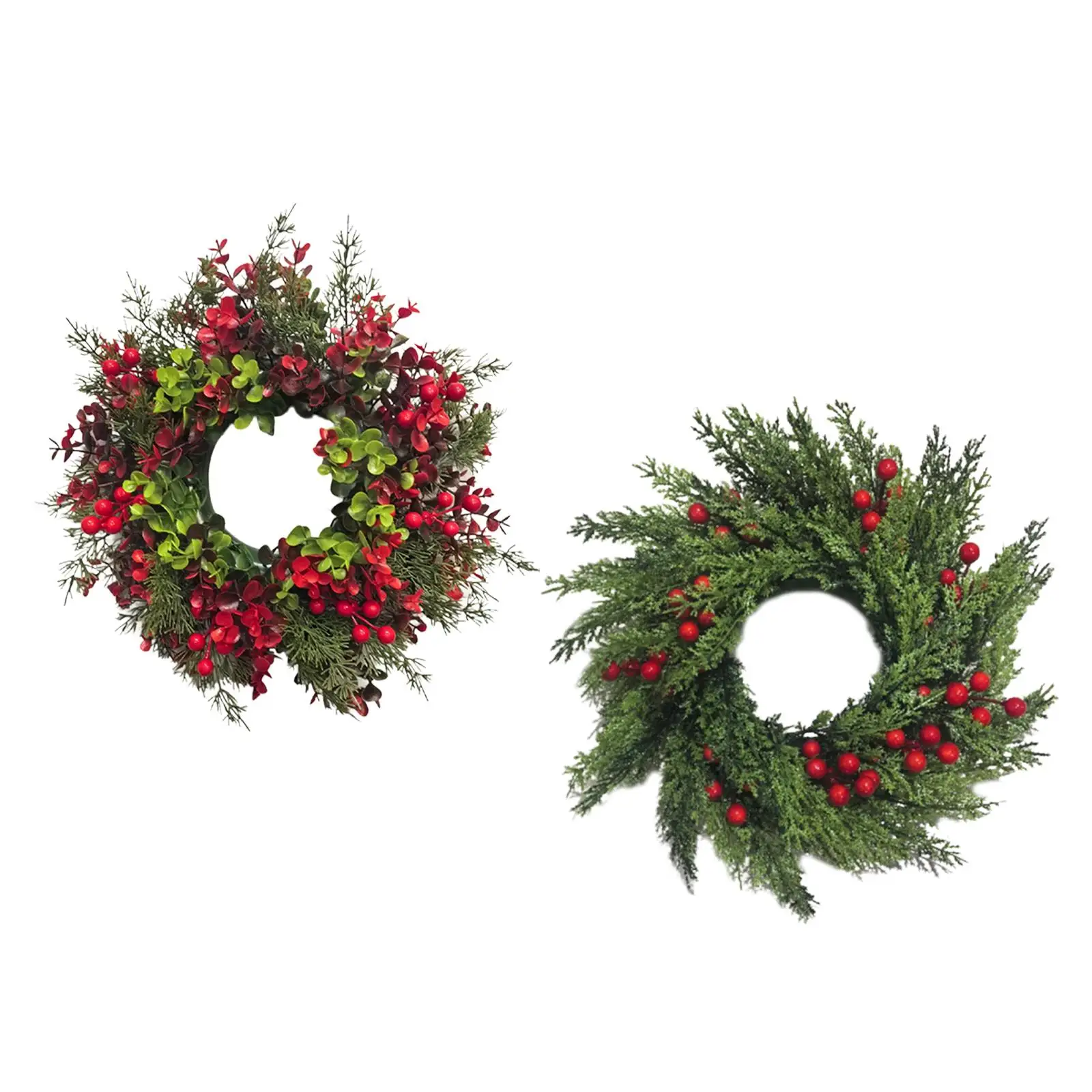 Snowy Winter Xmas Wreath Realistic Decorative Artificial Wreath for Christmas Door Home Office Indoor Outdoor Use view 3