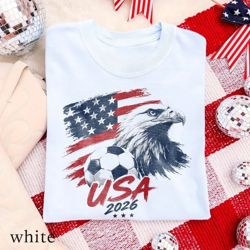 2026 USA Soccer Graphic Tee America Fan Shirt, Patriotic Eagle Soccer Graphic Tee, Americana Match Day Style Top Comfort Tee