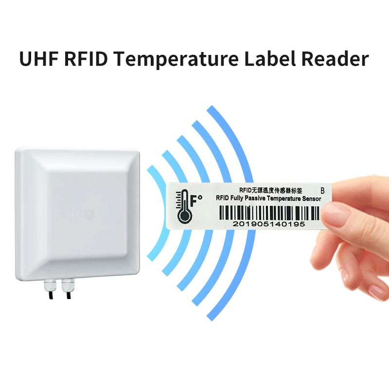 قارئ درجة الحرارة UHF RFID وعلامة درجة الحرارة لمراقبة درجة حرارة العناصر