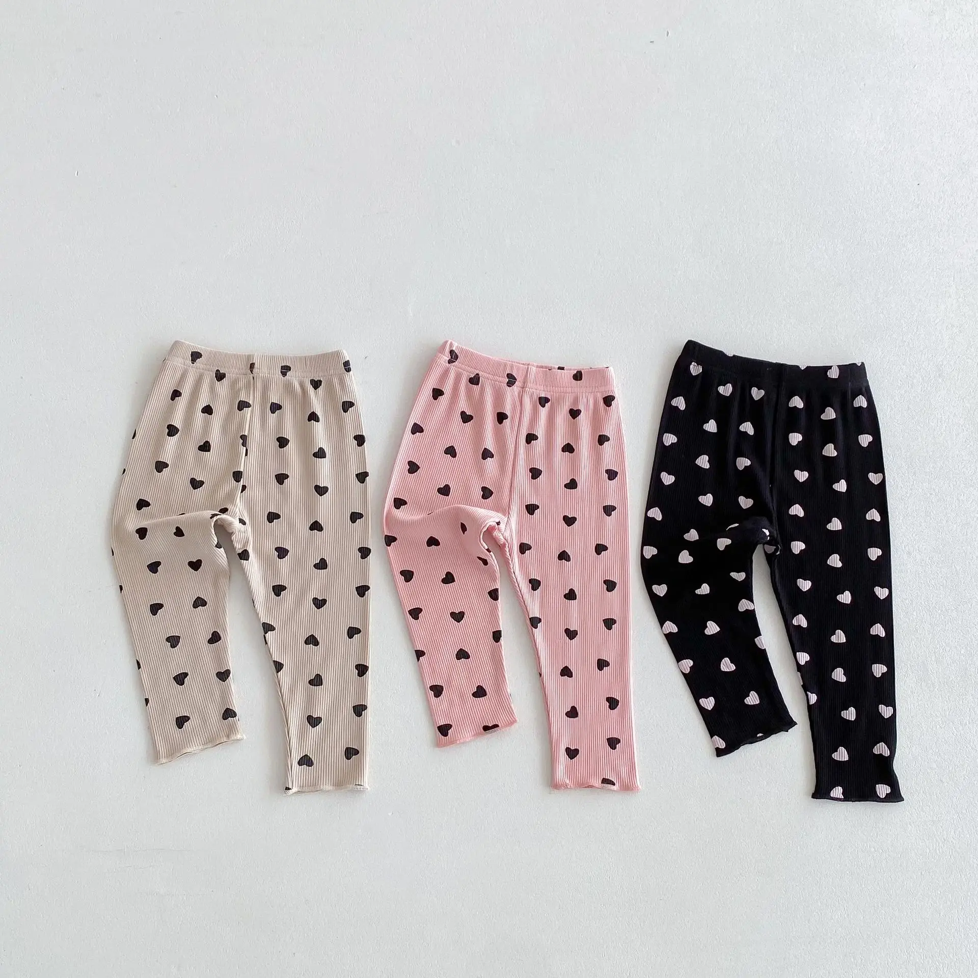 Trousers Inner Outer Layers Leggings Aii-matched Love Letter Korean Autumn Children Cotton Sweet Knitwear Liberty