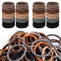 10/30/50pcs Coffee Hair Elastic Rubber Bands Ropes Headband Scrunchies Ponytail Holders DIY Jewelry Accessories For Women Girl