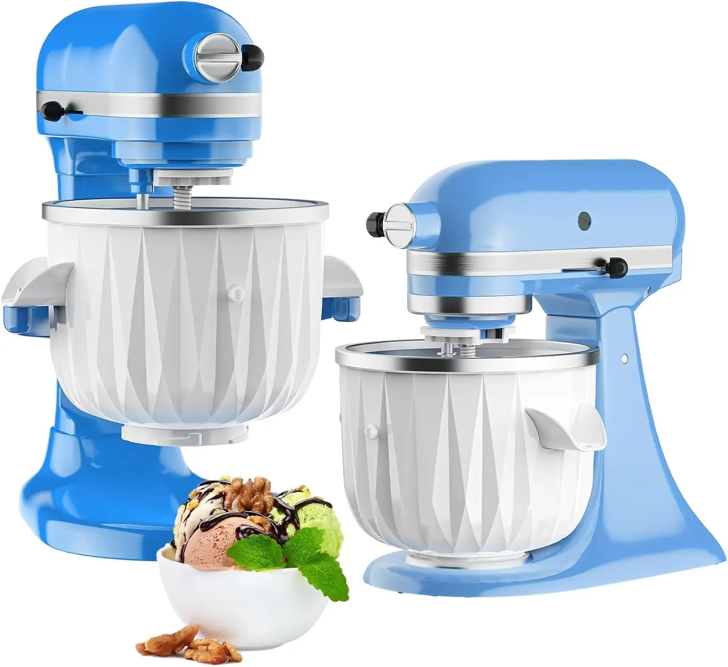 

Насадка для приготовления мороженого на 2 литра для миксеров KitchenAid, подходит для моделей объемом 4,5 л и больших размеров.