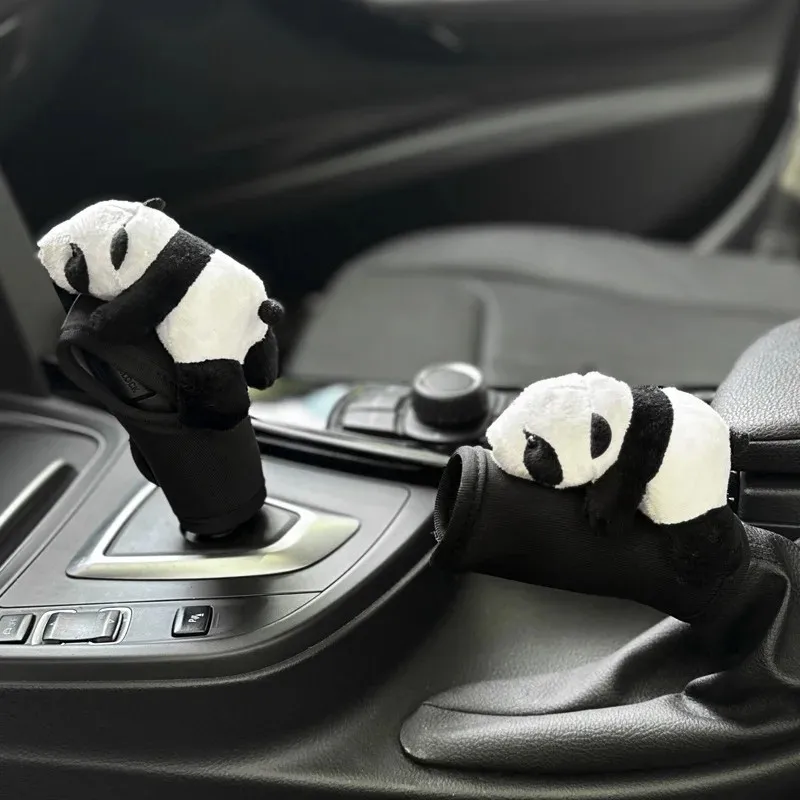 Pokrowiec na klamkę samochodową zdobiony pokrowiec na hamulec ręczny Panda Pokrowiec na podłokietnik dachowy Pokrowiec na pas bezpieczeństwa Pokrowiec na ramię Śliczna dziewczyna Akcesoria samochodowe