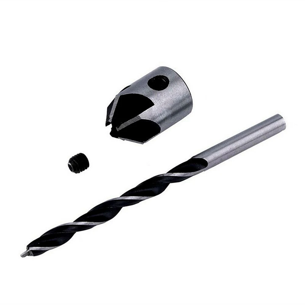 Perceuse à bois en acier HSS, ensemble de perceuse à évier à seau en acier, perceuse à scie cloche, 5 cannelures, 3mm-6mm, 4 pièces