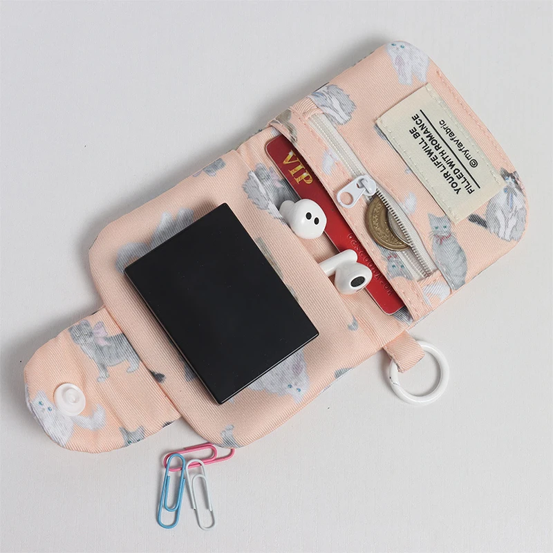 1PC Cute Cartoon Girl Wallet Korean Edition Small Storage Bag for Women Student Zero Wallet Earphone Storage Bag