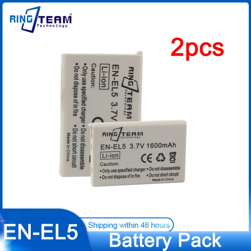 2PCS EN-EL5 EN EL5 ENEL5 Lithium Ion Battery Pack for Nikon Coolpix 3700 4200 5200 P80 P90 P100 P500 P510 P520 P530 P5000 P5100