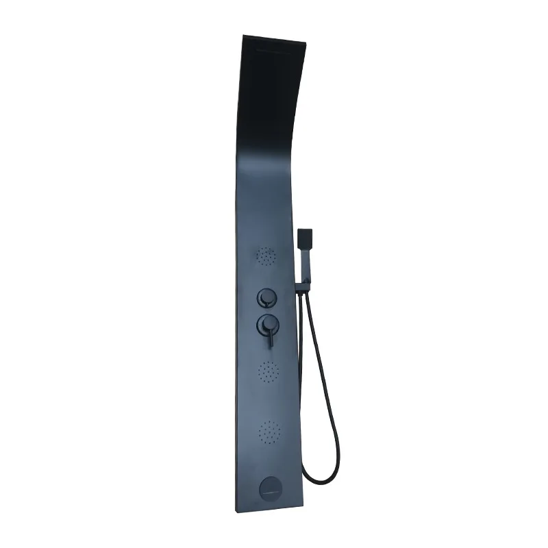 

Bathroom black shower set, household all copper booster nozzle