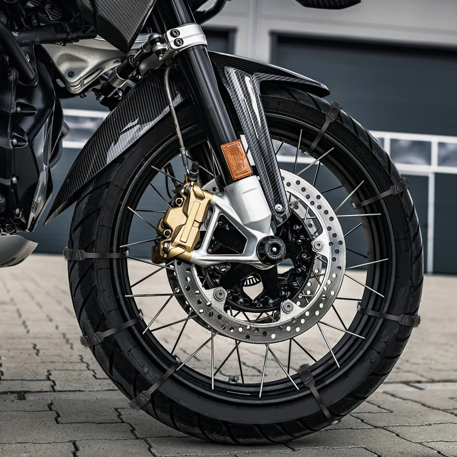 

20 шт. многоразовых противоскользящих цепей для мотоциклов, черные, для улучшения сцепления с дорогой