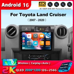 Android 16 Carplay Car Radio For Toyota Pickup Land Cruiser LC 70 79 Series 2007-2020 Multimedia Player Stereo 2din Head Unit