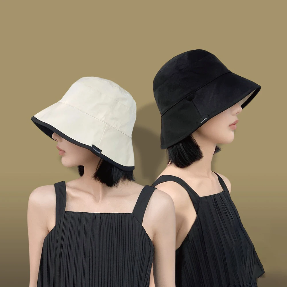 

Spring Summer Double-Sided Bucket Hat Anti-UV Breathable Sun Hat Portable Foldable Beach Cap Women Men