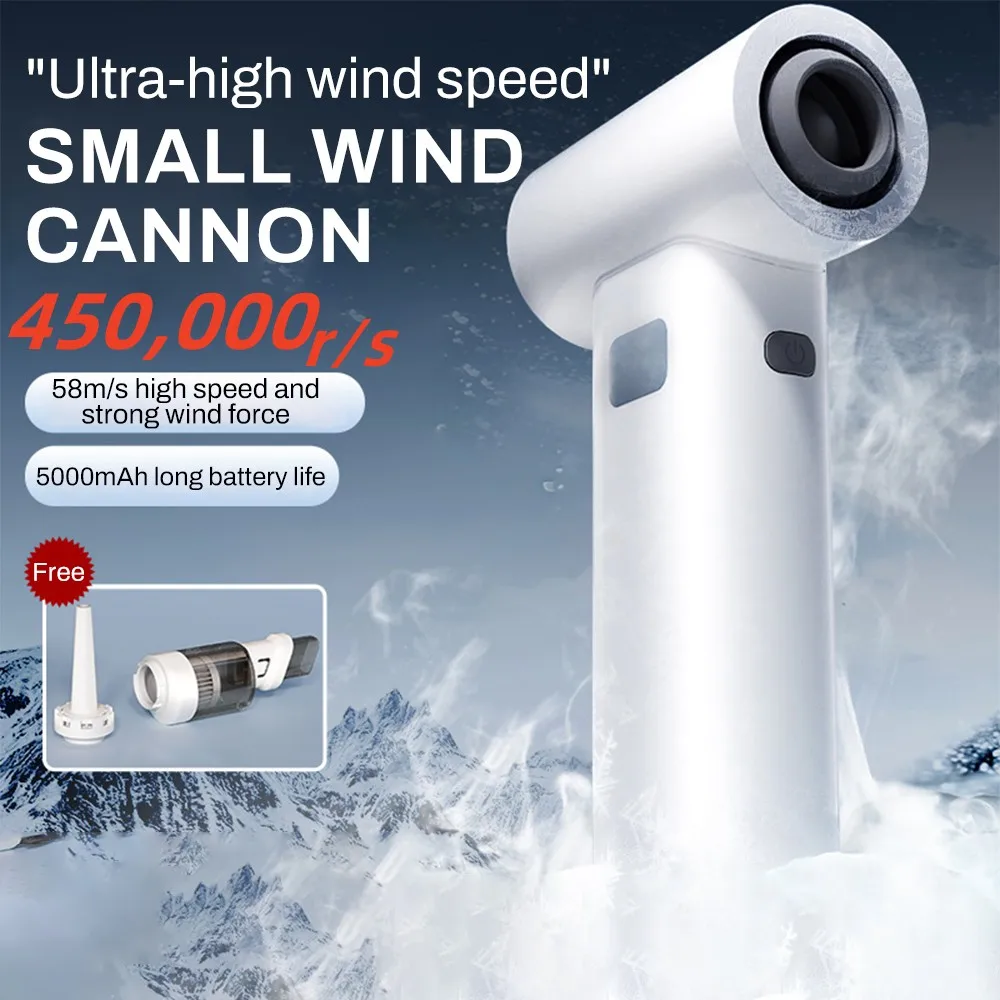 

Ручной вентилятор 450000 об/мин, 58 м/с, перезаряжаемый тип C, 6 передач, регулируемый, быстрое охлаждение, портативные уличные вентиляторы с датчиком льда, ураганом