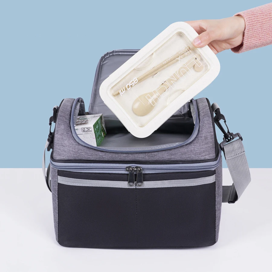 Borsa termica multifunzione Oxford di grande capacità Borse da pranzo termiche portatili impermeabili con cerniera per la conservazione degli alimenti da picnic all'aperto