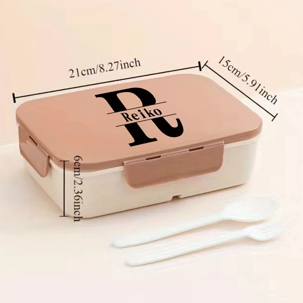 Customized Name Portable Bento Case Lunch Box with Lid Leakproof Holder for Travel Breakfast Storage DIY Container Personalized