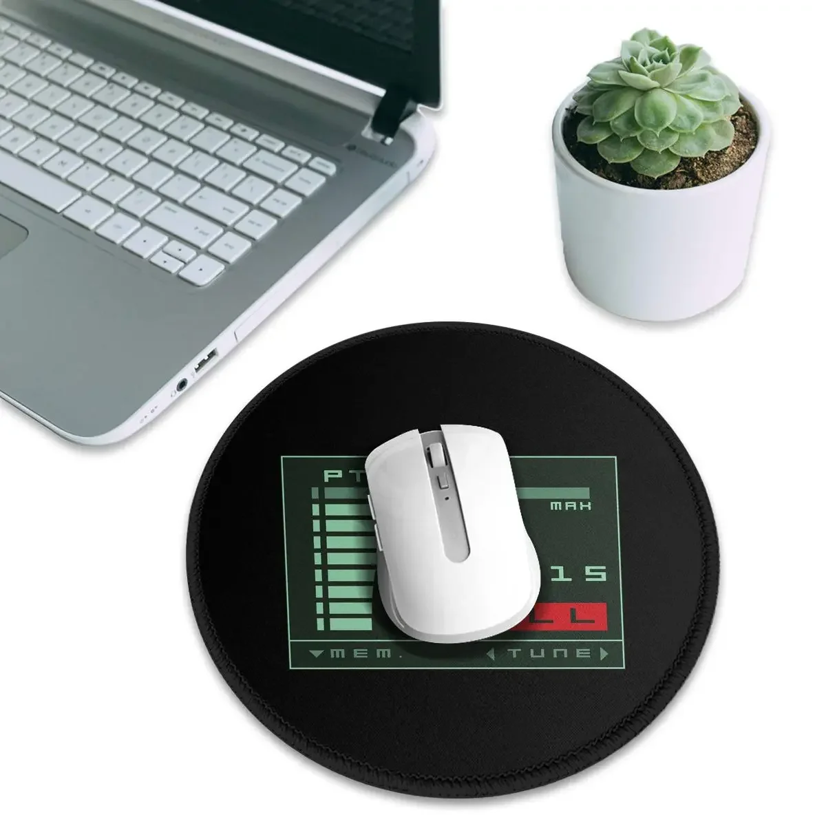 Metal Gear Solid Codec Screen Inspired By Kojima's MGS Round Mouse Pad Computer Keyboard Mouse Mat Gaming Laptop Desk Mat