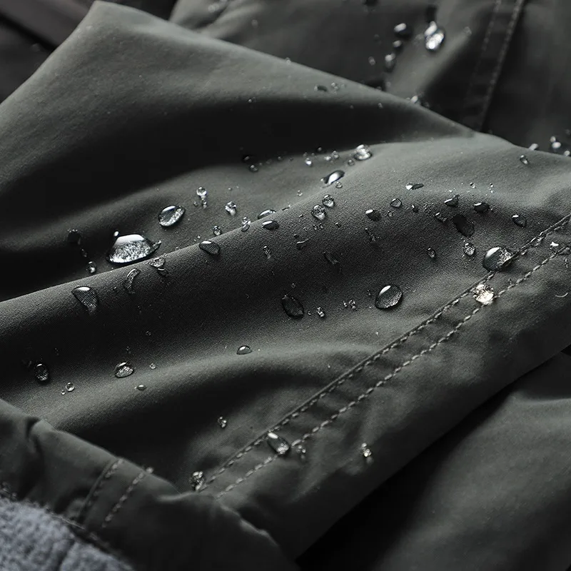 Winterhose für Herren, doppellagig, mit Fleece-Futter, verbesserte wasserabweisende Cargo-Hose, warme, lässige, weite Hose für den Außenbereich – Detail 8