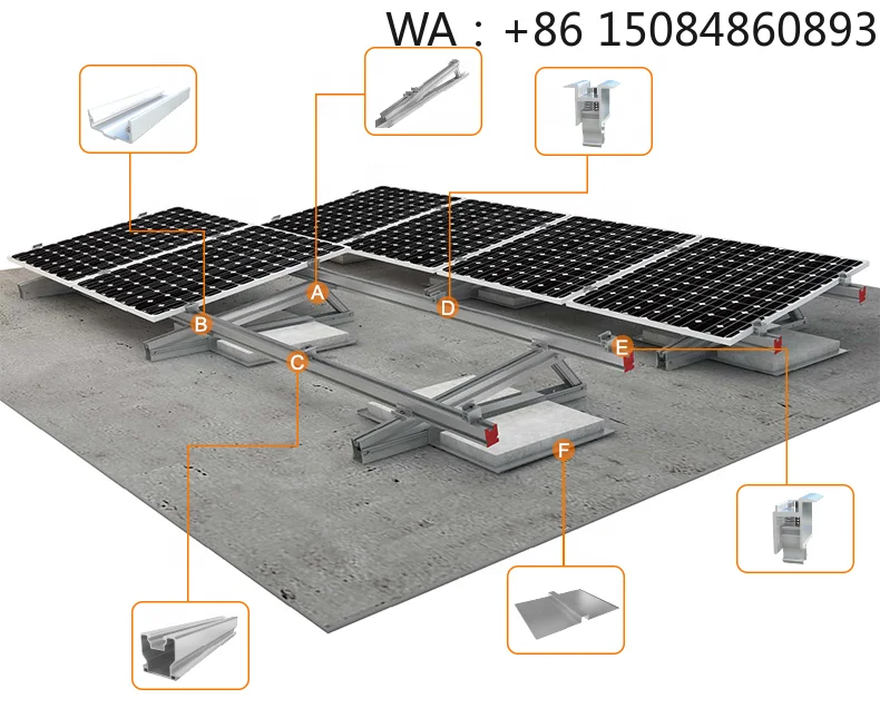 15KW Grid-Tied Flat Roof Tripod PV Mount Kit, Triangle Solar Panel Support Accessories, Complete Fitting Parts for