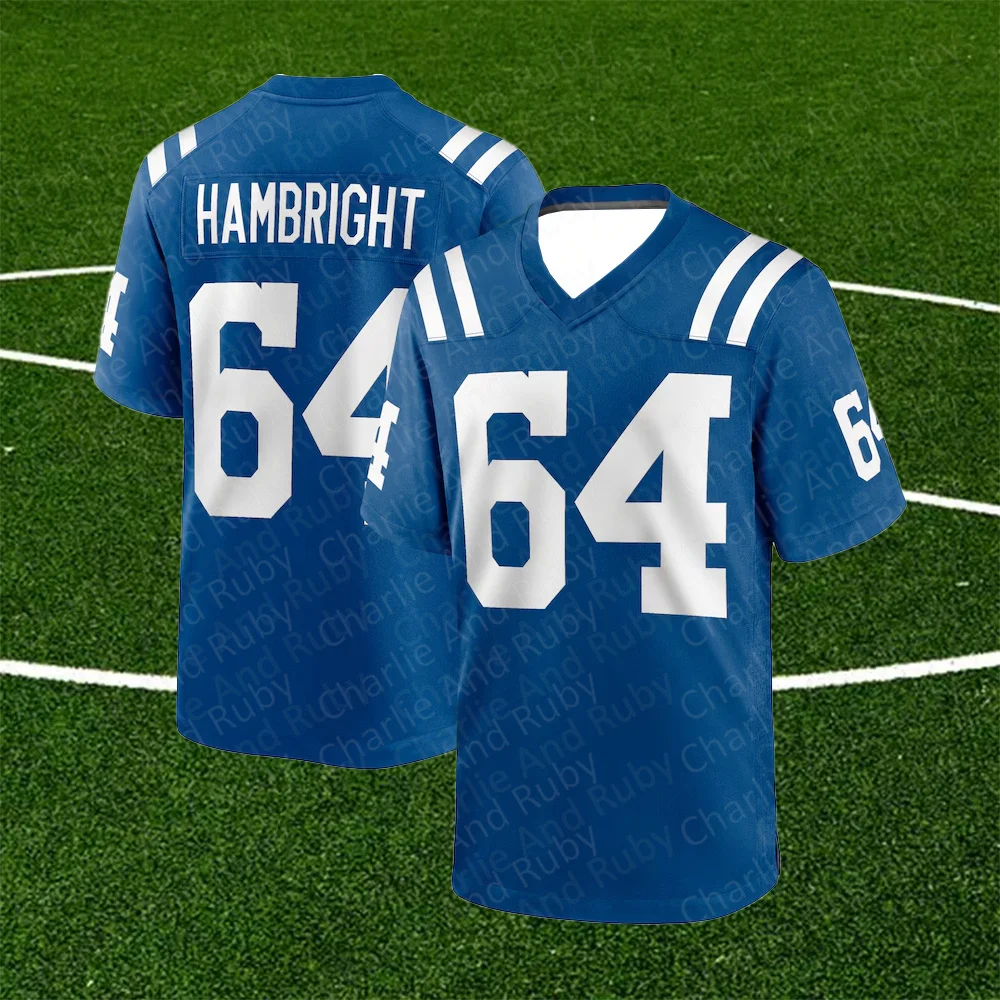 Jersey No.62/64/95 Wesley French Arlington Hambright Adetomiwa Adebawore Indianapolis Colts Jersey Blue Trend Fashion Tops