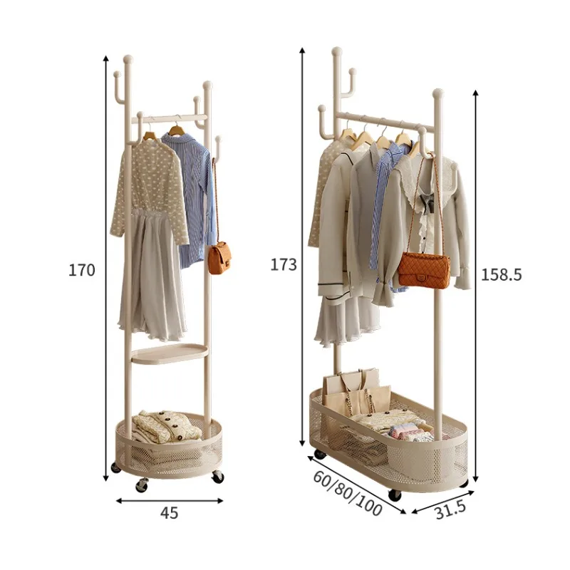 Hanger floor bedroom movable small hanger bedside household room clothes hanger does not occupy the coat rack