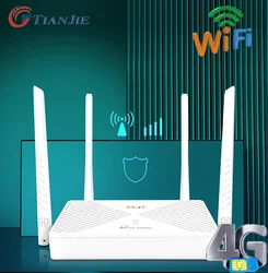 TIANJIE 300mbps 4G LTE router modem USB typeC 4G WIFI SIM card with 4 antennas for hotspot mobile 4G CPE wi-fi.