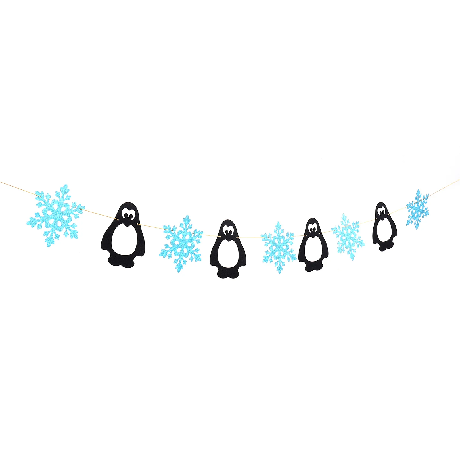 

1Set Snowflake Penguin Garland Lovely Festive Party Decor for Indoor Outdoor Christmas Home Decoration Backdrop Banner