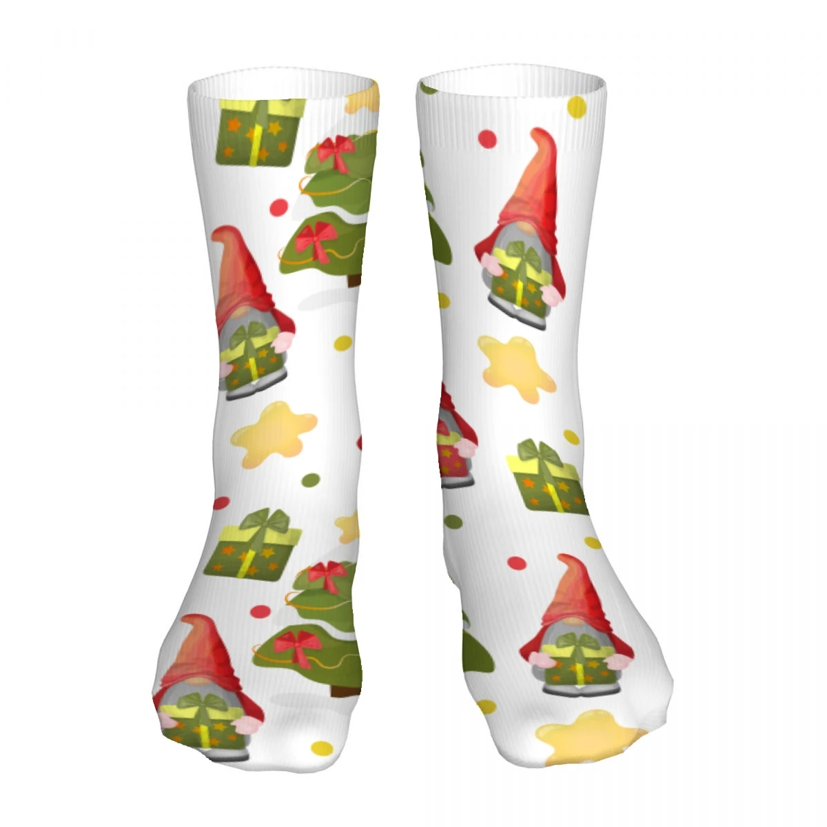 Cute Gnomes Pattern Mens Womens Funny Crew Socks Cool 3D Printed Design Socks Fashion Comfortable Basketball Socks