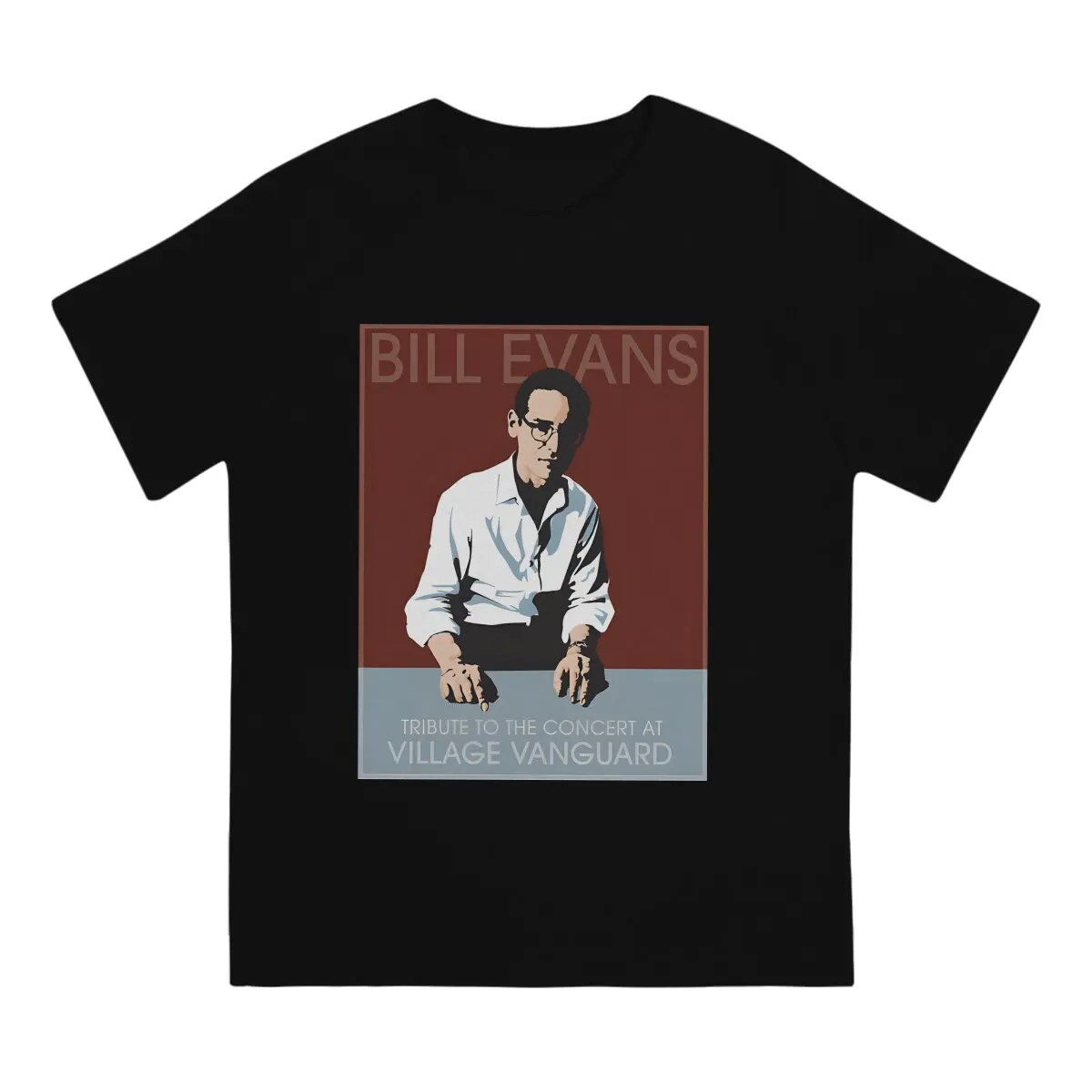 Men T-Shirt Village Vanguard Novelty 100% Cotton Tees Short Sleeve Bill Evans T Shirt Round Neck Tops Graphic