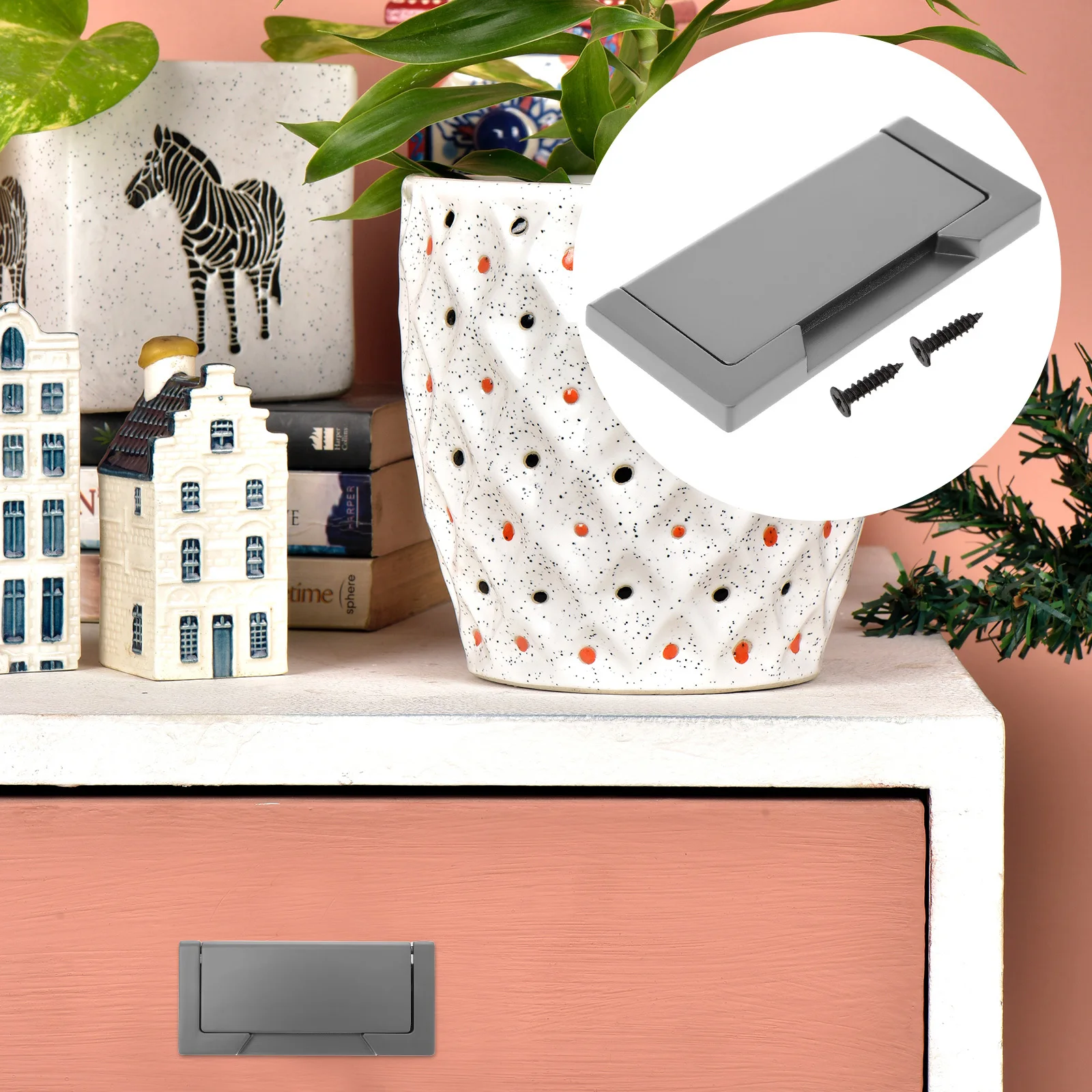 

Flat Pull Handle Zinc Alloy Smooth Finish No Burr for Cabinet Drawer Kitchen Closet Door Upgrade Modern Recessed Flush Mount