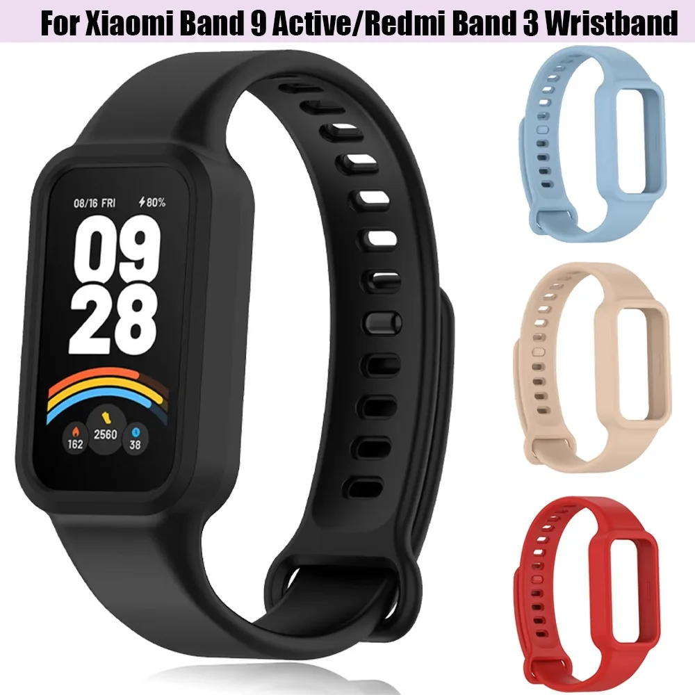 Sport-Silikonarmband für Xiaomi Band 9 Active Smartwatch Komfortables Allround-Armband für Redmi Band 3 Zubehör Correa