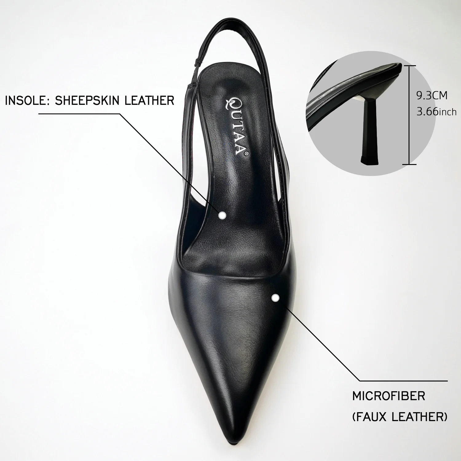 QUTAA 2024 Summer Women Pumps Thin High Heels Pointed Toe Genuine Leather Insoles Sandals Shoes Woman Elegant Dress Lady 34-42