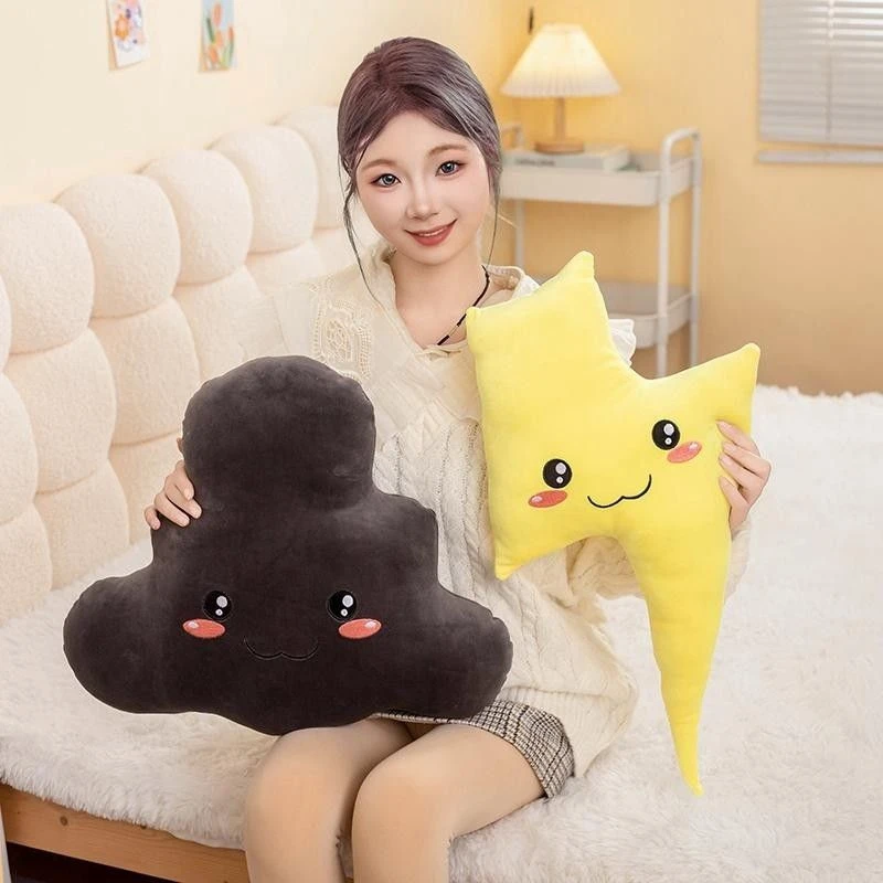 ตุ๊กตาผ้าพลัฌรูปเมฆสีดำฟ้าผ่าขนาด 40 ซม. ของเล่นนุ่มนิ่ม หมอนอิง หมอนข้าง หมอนงี๊ง ตุ๊กตาสภาพอากาศ ของขวัญวันเกิดและคริสต์มาส