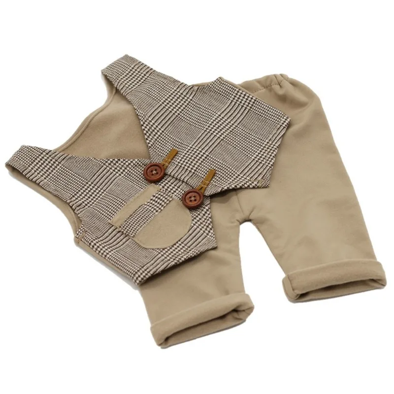 British Gentleman Style Newborn Photo Outfit Set Baby Studio Shooting Costume Infant Growth Souvenir Photography Clothing Prop view 6