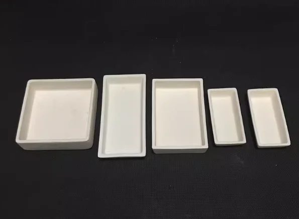 1pc 60*30mm Trapezoidal Alumina Ceramic Boat With Lid / 99% Al2O3 Corundum Crucible / Trapezoid Aluminum Ceramic Crucible