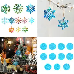Snowflake Silicone Mold Christmas Pendant Epoxy Resin Mould Holographic Laser DIY Epoxy Resin Pendant Crafts Jewelry Making Mold