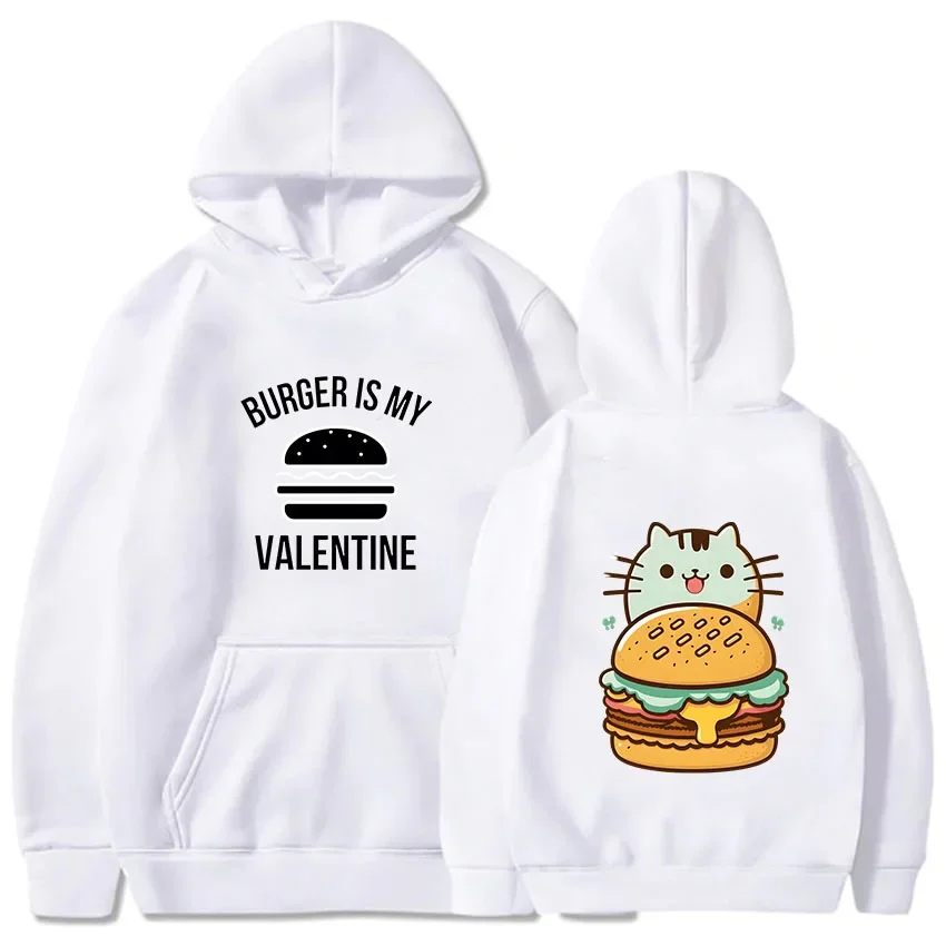 

Hamburger Double-sided Printed Letters Hoodies for Male/Female Harajuku Casual Fleece Long Sleeve Oversize Autumn Warm Pullovers