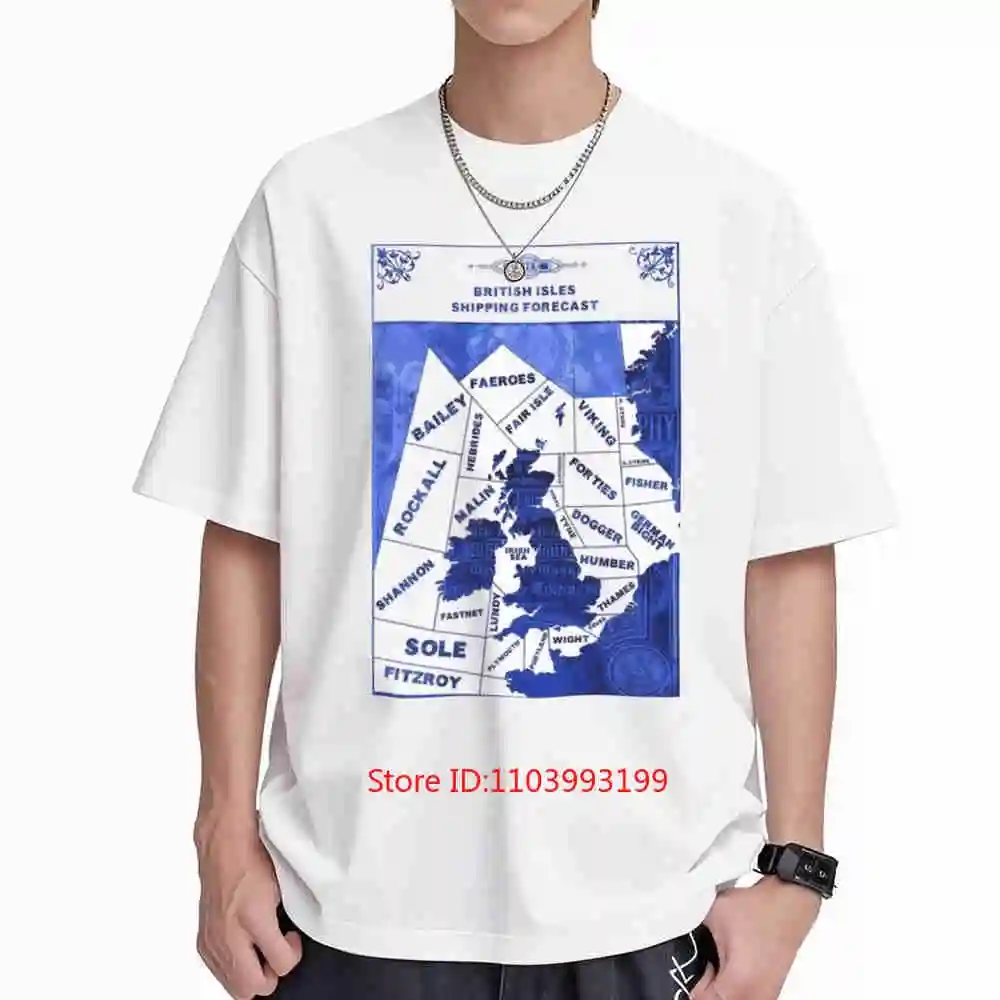 Shipping Forecast Map Short Sleeve Tee 100% Cotton T-Shirt